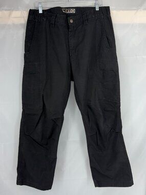 VERTX Men 36x30 Tactical Pants Black Canvas Work Field Black Straight Leg TEARS